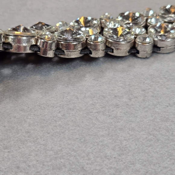 Plunder Rhinestone Statement Bracelet Multi-Row Crystal Cuff Glam Sparkle - Picture 2 of 11